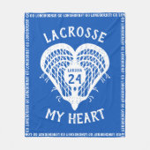 Couverture Polaire Blue Lacrosse Mon Coeur Fleece Blanket (Devant)