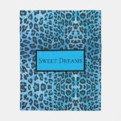 Couverture Polaire Blue Leopard Faux Sparkle Sweet Dreams Modern Chic (Devant)