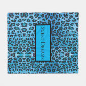 Couverture Polaire Blue Leopard Faux Sparkle Sweet Dreams Modern Chic (Devant (Horizontal))