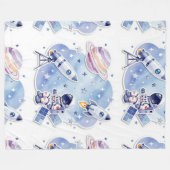 Couverture Polaire Blue little astronaut stylish Blanket New Home (Devant (Horizontal))