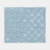Couverture Polaire Blue mandala pattern on striped background (Devant (Horizontal))