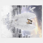 Couverture Polaire Blue Merle Collie Angel dans Chien Heaven, Keepsak (Devant (Horizontal))