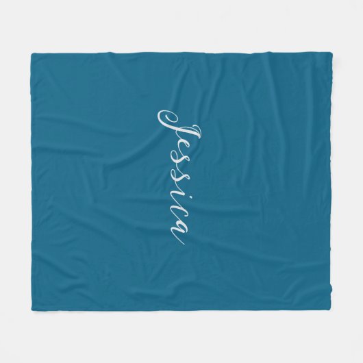 Couverture Polaire Blue Modern Elegant Plain Simple Professional Name (Devant (Horizontal))
