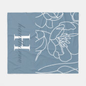 Couverture Polaire Blue Modern Elegant Wildflower Name (Devant (Horizontal))