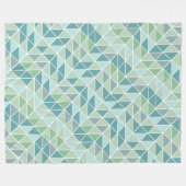 Couverture Polaire Blue Modern Mint Abstrait Triangle Motif (Devant (Horizontal))