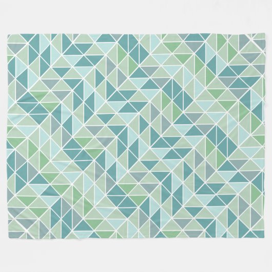 Couverture Polaire Blue Modern Mint Abstrait Triangle Motif (Devant (Horizontal))