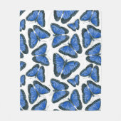 Couverture Polaire Blue morpho papillon motif design flece blanke (Devant)