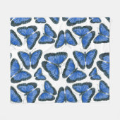 Couverture Polaire Blue morpho papillon motif design flece blanke (Devant (Horizontal))