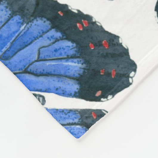 Couverture Polaire Blue morpho papillon motif design flece blanke (Coin)