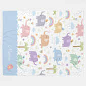 Couverture Polaire Blue Pastel Elephant Motif pour Little Boy Fleece (Devant (Horizontal))