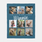 Couverture Polaire Blue Pet Photo Collage Mémoire de conservation Nom (Devant)