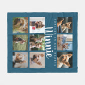 Couverture Polaire Blue Pet Photo Collage Mémoire de conservation Nom (Devant (Horizontal))