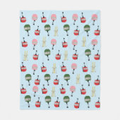 Couverture Polaire Blue Retro Ski Ascenseur Gondola Ski d'hiver (Devant)