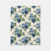Couverture Polaire Blue Rose Floral Pattern (Devant)