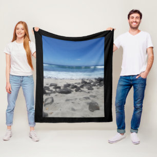 Couverture Polaire Blue Sky Ocean Lava Rocks