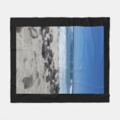 Couverture Polaire Blue Sky Ocean Lava Rocks (Devant (Horizontal))