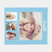 Couverture Polaire Blue sky photo collage fille amis (Devant (Horizontal))