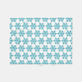 Couverture Polaire Blue Snowflake Motif hiver (Devant (Horizontal))