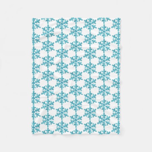 Couverture Polaire Blue Snowflake Motif hiver (Devant)