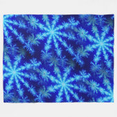 Couverture Polaire Blue Starburst Mandelbrot Psychedelic Fractal (Devant (Horizontal))