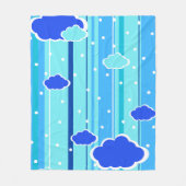Couverture Polaire blue strips clouds dots (Devant)