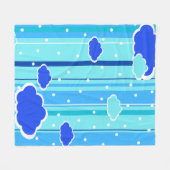 Couverture Polaire blue strips clouds dots (Devant (Horizontal))