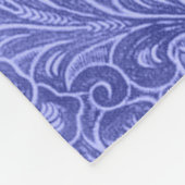 Couverture Polaire Blue Suede Faux cuir look Floral Design (Coin)