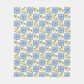 Couverture Polaire Blue Tile French Country Lemon Pattern (Devant)