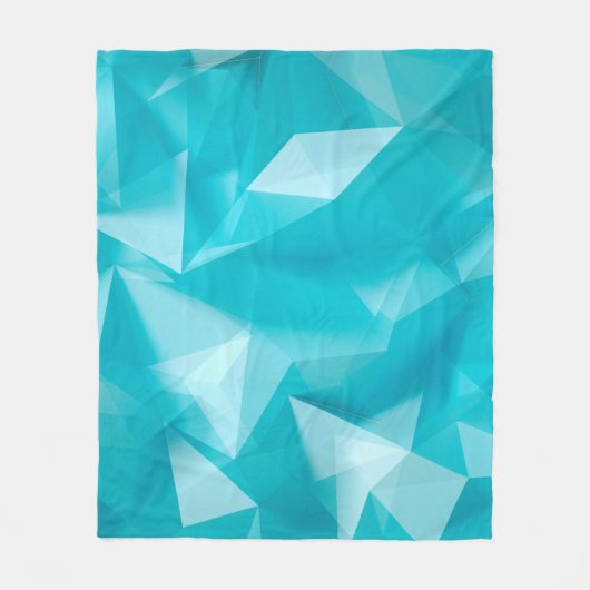 Couverture Polaire Blue, turquoise background with crystals, triangle (Devant)