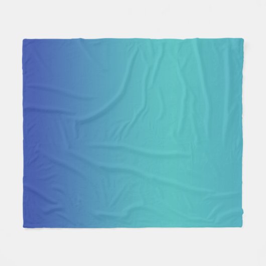 Couverture Polaire Blue Turquoise Ombre Moderne (Devant (Horizontal))