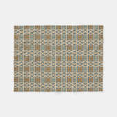 Couverture Polaire Blue Turquoise Teal Orange Brown Tribal Pattern (Devant (Horizontal))