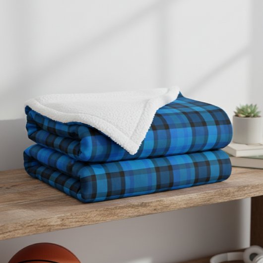 Couverture Polaire Blue Vichy Check Polar Fleece Blanket