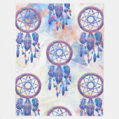 Couverture Polaire Blue Watercolor Dreamcatcher Modern Boho (Devant)