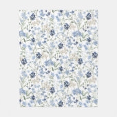 Couverture Polaire Blue Watercolor Wildflower (Devant)