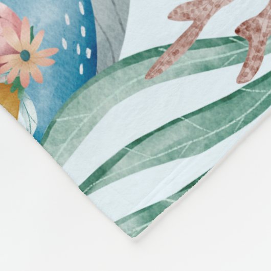 Couverture Polaire Blue Whales Twin Baby Milestone (Coin)