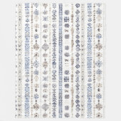 Couverture Polaire Blue White Cream Stripes Christmas (Devant)