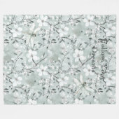 Couverture Polaire Blue White Floral Dragonflies (Devant (Horizontal))
