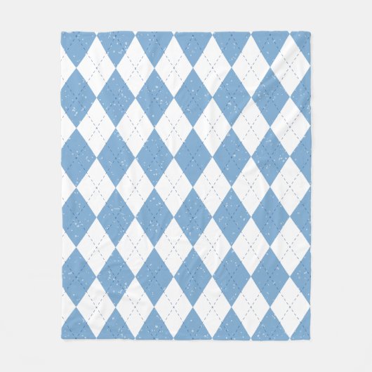 Couverture Polaire Blue White Geometric Diamond Argyle Pattern (Devant)