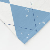 Couverture Polaire Blue White Geometric Diamond Argyle Pattern (Coin)