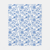 Couverture Polaire Blue White Vintage Toile Floral (Devant)