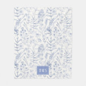 Couverture Polaire Blue Wildflower Botanical Monogram (Devant)