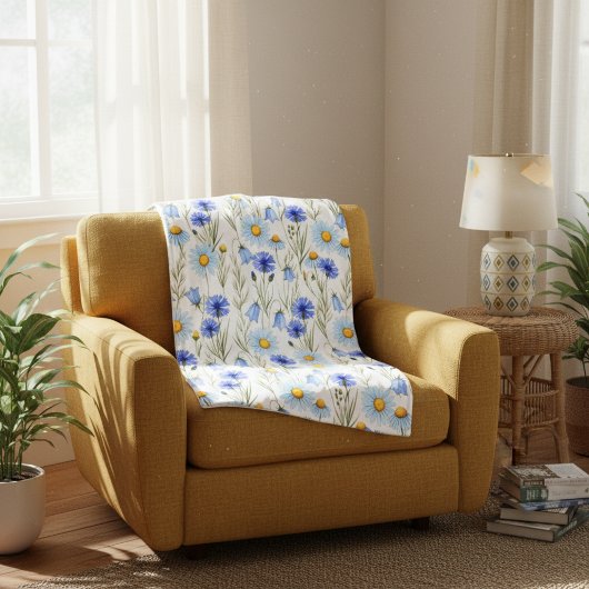 Couverture Polaire Blue Wildflower Meadow