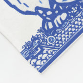 Couverture Polaire Blue Willow Rabbit Floral Chinoiserie Bunny Design (Coin)