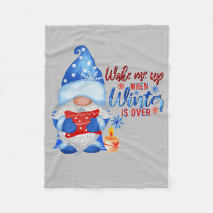 Couverture Polaire Blue Winter Gnome Avec Bougie Coussin