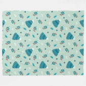 Couverture Polaire Blue Winter Wonderland Blanche (Devant (Horizontal))