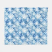 Couverture Polaire Blue with Snowflakes Watercolor Style (Devant (Horizontal))
