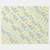 Couverture Polaire Blue Yellow Mint Moderne Abstrait Triangle Motif (Devant (Horizontal))