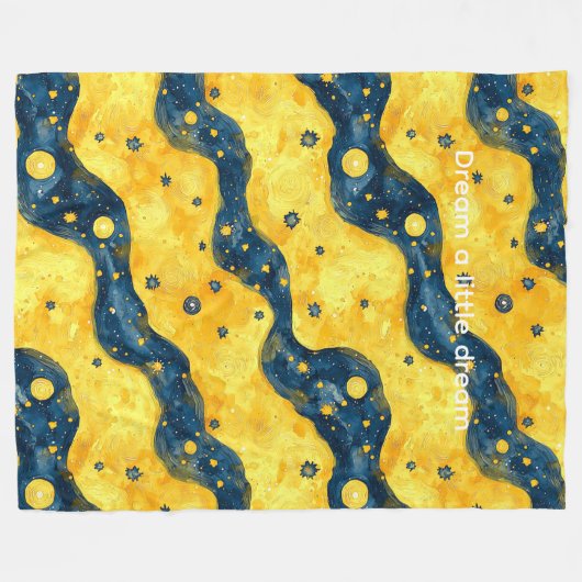 Couverture Polaire Blue Yellow Starry Sky (Devant (Horizontal))