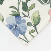 Couverture Polaire Blue Yellow Watercolor Wildflower Monogram Name (Coin)