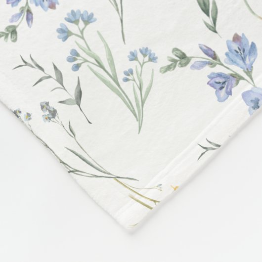 Couverture Polaire Blue Yellow Wildflower Pattern (Coin)